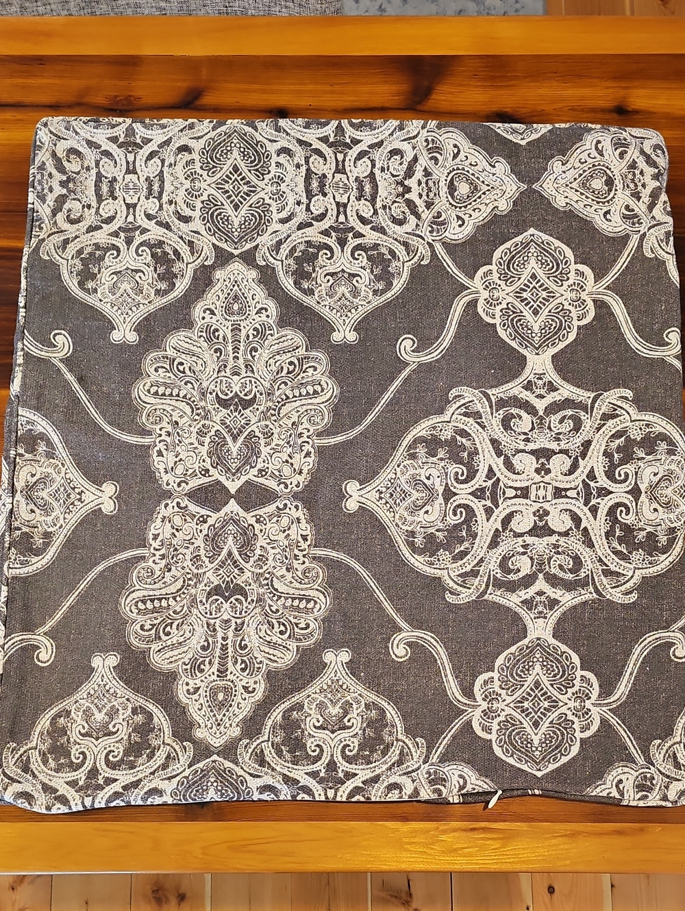 Pottery Barn Gray and Cream Damask Pillow Cover